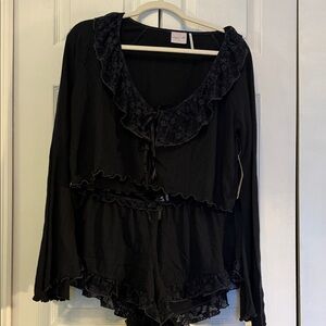 Urban Outfitters Black Top with Lace Detail